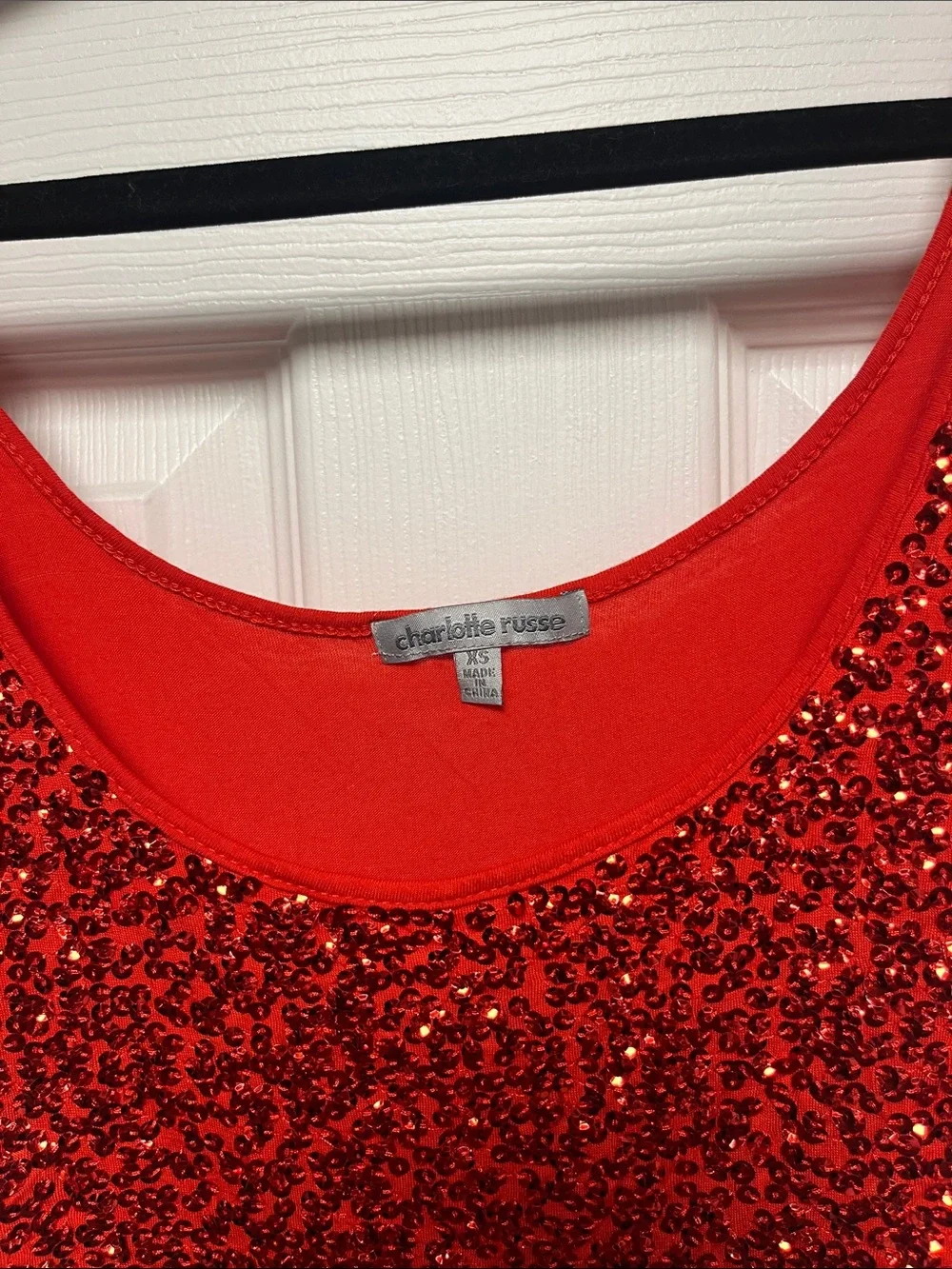 Charlotte Russe Red Sequin Camisole Tank